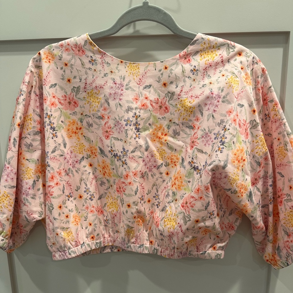 AUREUM Floral Blouse - Pink, Orange, and Yellow